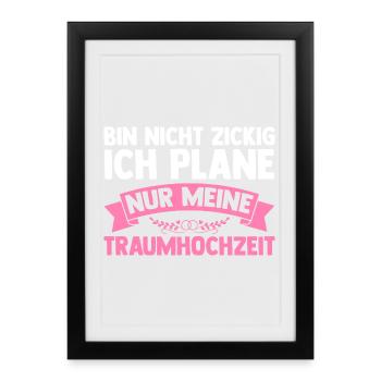 Enterrement de vie de garçon Équipe Mariée Enterrement de vie de jeune fille - Affiche encadrée (27 × 37 cm) - noir - Devant