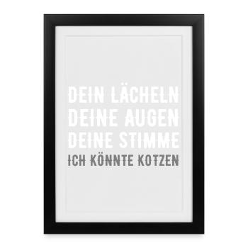 Your smile, your voice, your eyes puke - Framed poster (27 × 37 cm) - black - Front