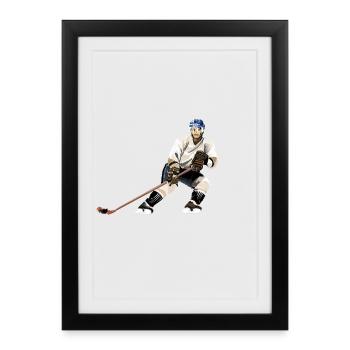 Les attaquants de hockey sur glace en action - Affiche encadrée (27 × 37 cm) - noir - Devant