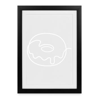 Donut sketch – sweet motif for those with a sweet tooth - Framed poster (27 × 37 cm) - black - Front