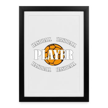 Joueur de handball - Affiche encadrée (27 × 37 cm) - noir - Devant
