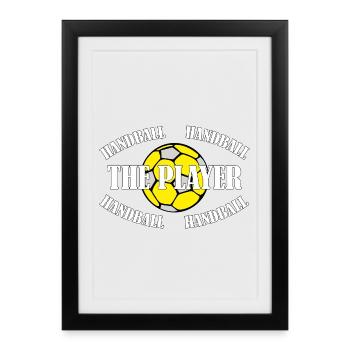 HANDBALL - LE JOUEUR - Affiche encadrée (27 × 37 cm) - noir - Devant