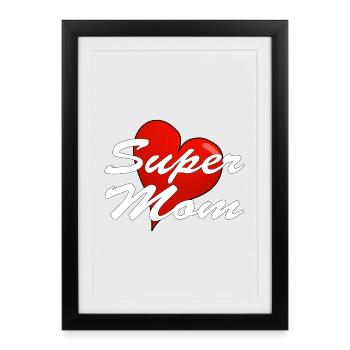 Super maman - Affiche encadrée (27 × 37 cm) - noir - Devant