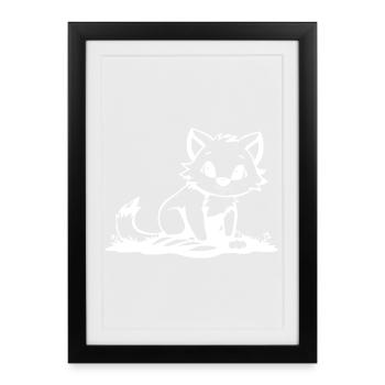 Fox - Framed poster (27 × 37 cm) - black - Front