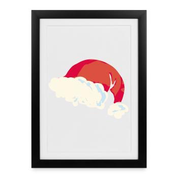 Christmas Santa Hat Flat Design - Framed poster (27 × 37 cm) - black - Front