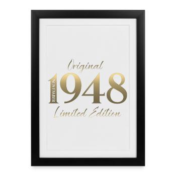 66th Birthday Original November Vintage 1948 - Framed poster (27 × 37 cm) - black - Front