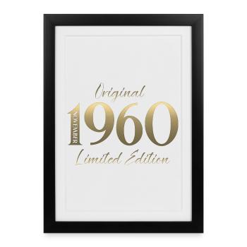 65ème Anniversaire Original Novembre Millésime 1960 - Affiche encadrée (27 × 37 cm) - noir - Devant