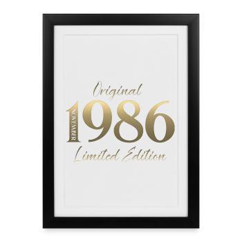 40ème Anniversaire Original Novembre Millésime 1986 - Affiche encadrée (27 × 37 cm) - noir - Devant