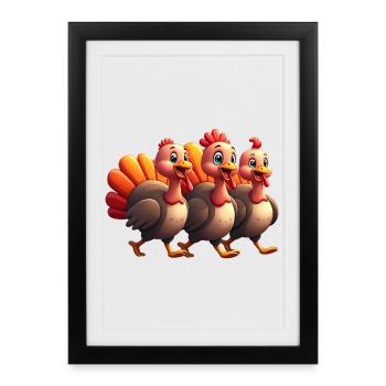 Bébé dinde de Thanksgiving - Affiche encadrée (27 × 37 cm) - noir - Devant
