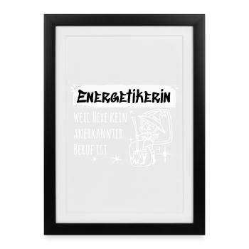 Energetic – Funny Witch Spell - Framed poster (27 × 37 cm) - black - Front