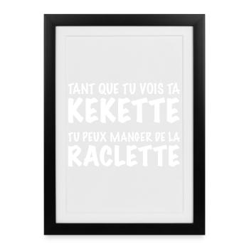 Humor Raclette Beauf Käse Fan Lustiges Geschenk - Gerahmtes Poster (27 × 37 cm) - Schwarz - Vorne