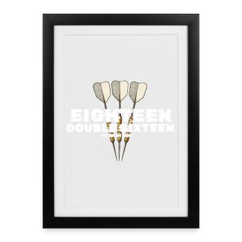 Vintage 1950's Darts Checkout - Framed poster (27 × 37 cm) - black - Front