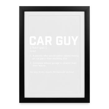 Définition de Car Guy Citation Drôle de Course Muscle JDM - Affiche encadrée (27 × 37 cm) - noir - Devant