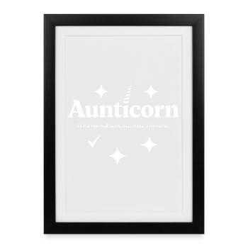 Tante : Tante Tee géniale - Affiche encadrée (27 × 37 cm) - noir - Devant