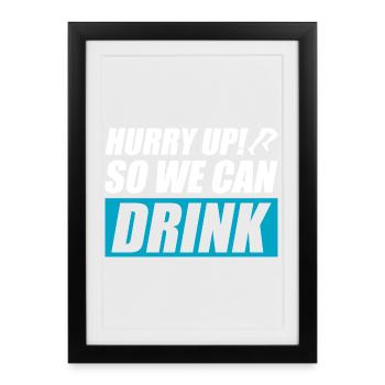 So we can drink funny running jogging runner - Framed poster (27 × 37 cm) - black - Front