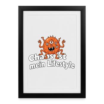 Le chaos est mon monstre de mode de vie - Affiche encadrée (27 × 37 cm) - noir - Devant