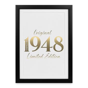 77th Birthday Original December Born 1948 - Framed poster (27 × 37 cm) - black - Front
