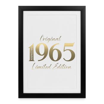 60e anniversaire Original Décembre Millésime 1965 - Affiche encadrée (27 × 37 cm) - noir - Devant