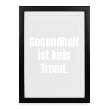 Health is not a trend - Framed poster (27 × 37 cm) - black - Front