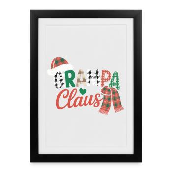 Papy Noël - Affiche encadrée (27 × 37 cm) - noir - Devant