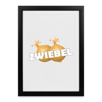 oignon - Affiche encadrée (27 × 37 cm) - noir - Devant