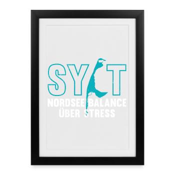 NORDSEE BALANCE ÜBER STRESS Lustiges - Gerahmtes Poster (27 × 37 cm) - Schwarz - Vorne