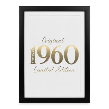 66e anniversaire Original janvier 1960 - Affiche encadrée (27 × 37 cm) - noir - Devant