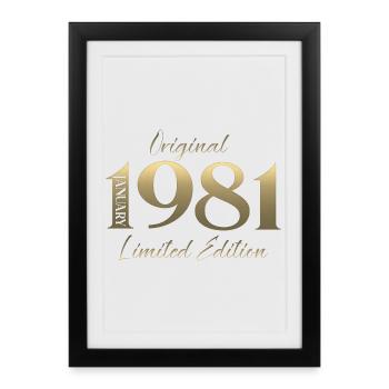 45e anniversaire Original janvier 1981 - Affiche encadrée (27 × 37 cm) - noir - Devant