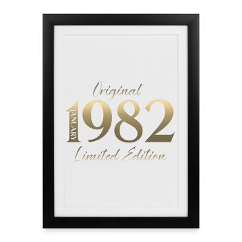 44th Birthday Original January 1982 - Framed poster (27 × 37 cm) - black - Front