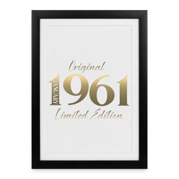 65th Birthday Original January 1961 - Framed poster (27 × 37 cm) - black - Front