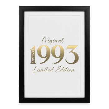 33rd Birthday Original January 1993 - Framed poster (27 × 37 cm) - black - Front