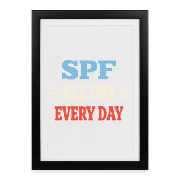 Culture SPF Identité Soins de la peau Humour - Affiche encadrée (27 × 37 cm) - noir - Devant
