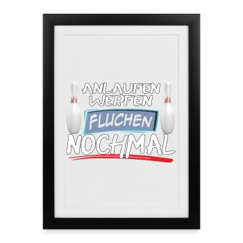 Course, lancer, jurer, lancer encore - Affiche encadrée (27 × 37 cm) - noir - Devant
