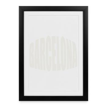 Barcelona Large Logo - Framed poster (27 × 37 cm) - black - Front