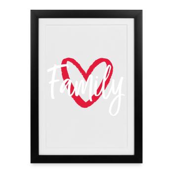 Family Heart - Framed poster (27 × 37 cm) - black - Front
