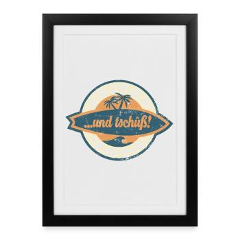 2026 Abitur and goodbye! Retro Badge - Framed poster (27 × 37 cm) - black - Front