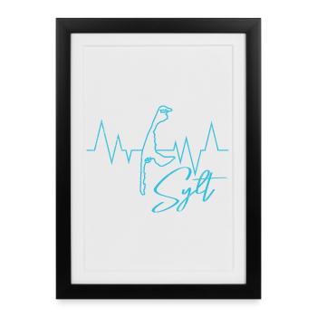Vacances en mer du Nord SYLT Island Wadden Sea Fun - Affiche encadrée (27 × 37 cm) - noir - Devant