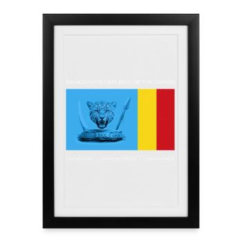 DRC BOLD UNOFFICIAL FLAG - Affiche encadrée (27 × 37 cm) - noir - Devant