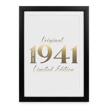 85th Birthday February 1941 Vintage Vintage - Framed poster (27 × 37 cm) - black - Front