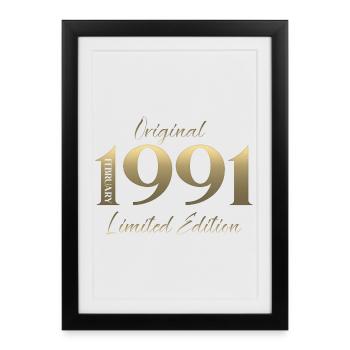35e anniversaire février 1991 Millésime - Affiche encadrée (27 × 37 cm) - noir - Devant