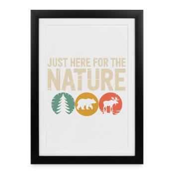 Juste ici pour la nature : Tee rustique de la faune sauvage - Affiche encadrée (27 × 37 cm) - noir - Devant