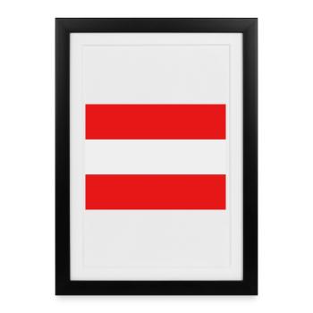 Drapeau autrichien - Affiche encadrée (27 × 37 cm) - noir - Devant
