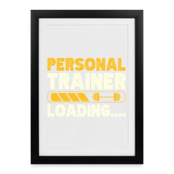 Fitness Motivation Bodybuilder Personal Trainer - Gerahmtes Poster (27 × 37 cm) - Schwarz - Vorne