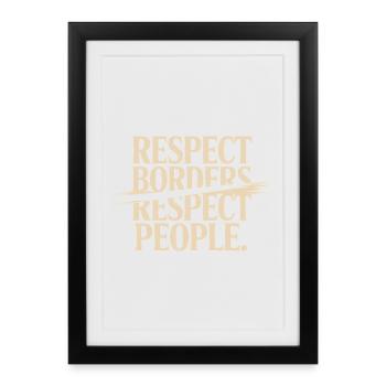 Respect Borders Respect People Greenland Protest - Framed poster (27 × 37 cm) - black - Front