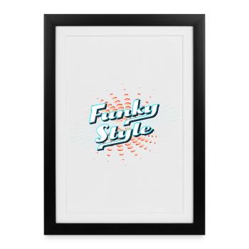 Explosion de néon au style funky - Affiche encadrée (27 × 37 cm) - noir - Devant