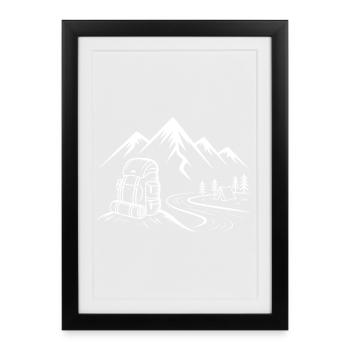 Mountain Trail Hiking Adventure - Framed poster (27 × 37 cm) - black - Front