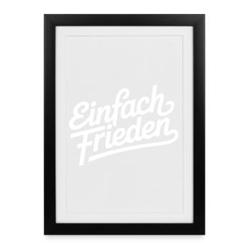 Simply peace – peace, humanity - Framed poster (27 × 37 cm) - black - Front
