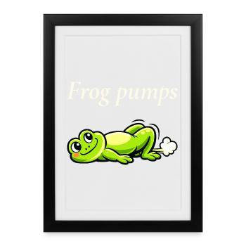 Frog Pumps funny frog saying - Framed poster (27 × 37 cm) - black - Front