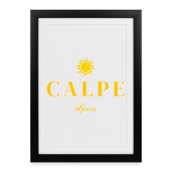Calpe Spain Sun Emblem - Framed poster (27 × 37 cm) - black - Front