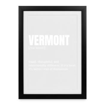 Vermont Wordmark Style Shirt - Framed poster (27 × 37 cm) - black - Front